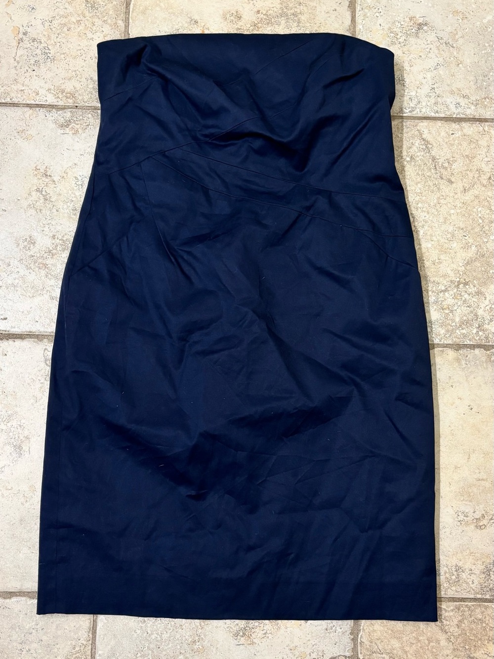 Michael Kors Navy Strapless Sheath Dress